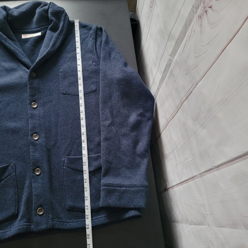 Levi’s Men’s XL Button Down  Grandpa Sweater Cardigan Lightweight Jacket, Blue - Picture 9 of 9